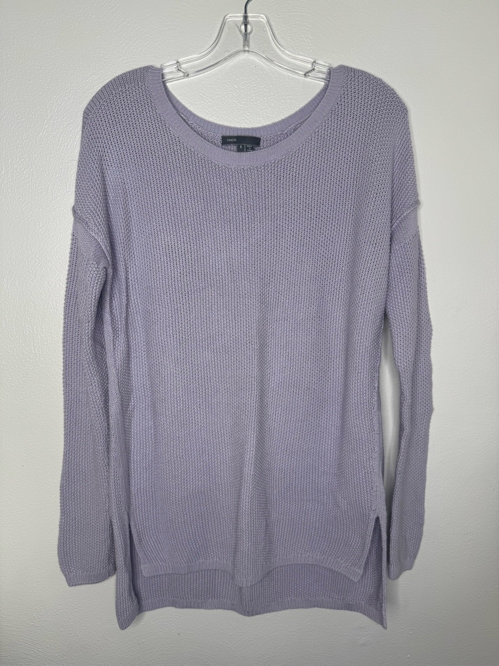 Vince Lilac Purple Knit Cotton/Cashmere Women's Sweater - Crewneck Pullover - Picture 2 of 7